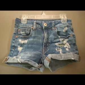 American Eagle Distressed shorty shorts
